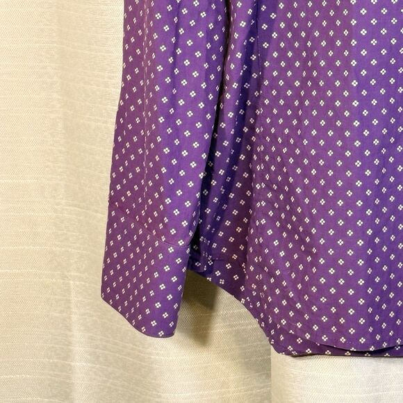 Bertigo Men's Shirt Long Sleeve Cotton purple & white size 5/ XL contrast print - Picture 5 of 10